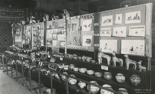 Historical Image Of Indigenous Pottery For Sale At Santa Fe Indian Market